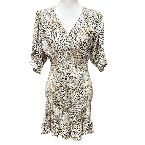 Faithfull the Brand Dresses & Skirts - Faithfull The Brand Margherita Signe Animal Print Smocked Mini Dress Medium NWT